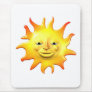 Yellow happy sun smiley face mouse mat