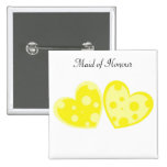 Yellow Hearts Button