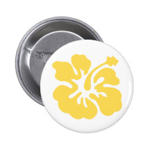 yellow hibiscus flower 2 pinback button