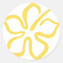 yellow hibiscus flower 4 round sticker