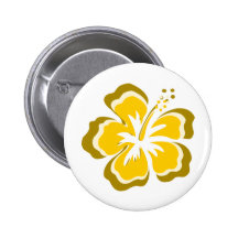 Yellow hibiscus flower pin