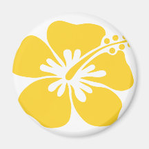 yellow hibiscus flower refrigerator magnet