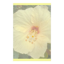 Yellow hibiscus flower stationary paper stationery paper