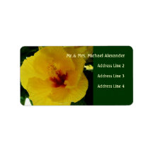 Yellow Hibiscus Personalized Address Labels