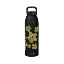 Yellow Hibisicus Water bottle