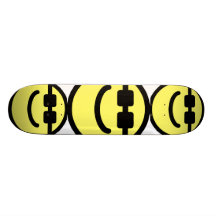 Yellow Hip Black Shades Smiley Face Skate Board Deck