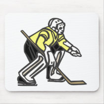 Yellow Hockey Goalie mousepads