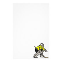 Yellow Hockey Goalie Personalized Stationery