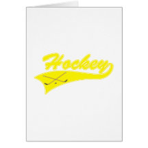 Yellow Hockey Logo Greeting Cards