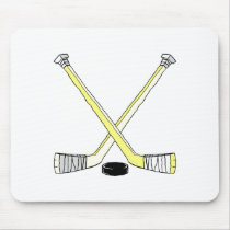 Yellow Hockey Sticks mousepads