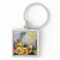 Yellow Hollyhocks Keychain