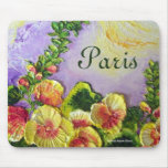 Yellow Hollyhocks Paris Mousepad