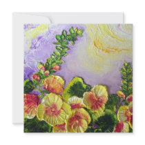 Yellow Hollyhocks Party Invitation