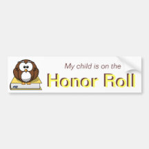 Yellow Honour Roll Bumper Sticker