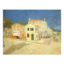 Yellow House, van Gogh, Vintage Impressionism Art Announcements