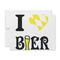 yellow I love Bier icon Personalized Invites