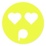 Yellow Infatuated Emoticon Sticker