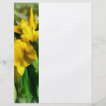 Yellow Japanese Irises Flyer Design
