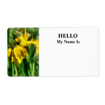 Yellow Japanese Irises Personalized Shipping Label