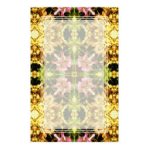 Yellow Kaleidoscope Wheel Blank Stationery