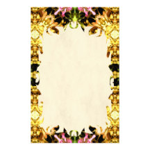 Yellow Kaleidoscope Wheel Flame Stationery
