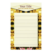 Yellow Kaleidoscope Wheel Lined Stationery