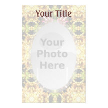 Yellow Kaleidoscope Wheel Photo Stationery