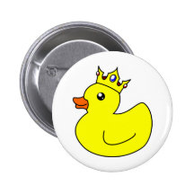 Yellow King Rubber Duck Button