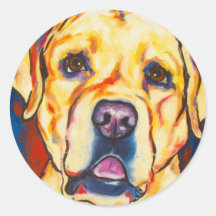 Yellow Lab 2 Round Sticker