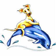 Yellow Lab Dolphin Ride Photo Sculptures