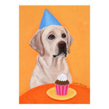 Yellow Labrador Birthday Party Invitations