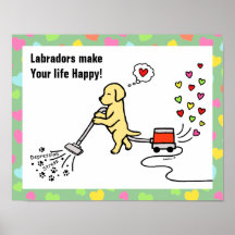 Yellow Labrador Cartoon Posters