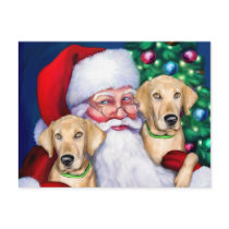 Yellow Labrador Christmas Santa's Labs Post Cards