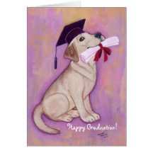 Yellow Labrador Graduation Puppy School Cards