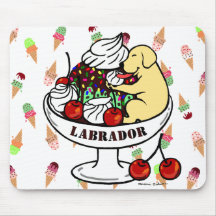 Yellow Labrador & Ice Cream Sundae Mousepads
