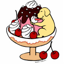 Yellow Labrador & Ice Cream Sundae Photo Cutout