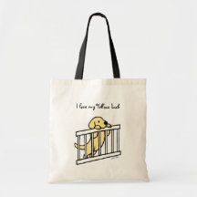 Yellow Labrador Puppy Cartoon Canvas Bag