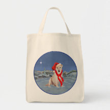 Yellow Labrador Retriever Christmas Canvas Bag