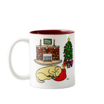 Yellow Labrador Retriever Christmas Mugs