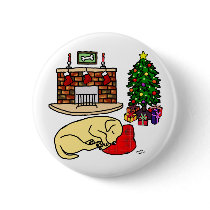 Yellow Labrador Retriever Christmas Pins