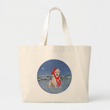 Yellow Labrador Retriever on a Wintry Night Bag