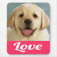 Yellow Labrador Retriever Puppy Dog Love Mouse Pad