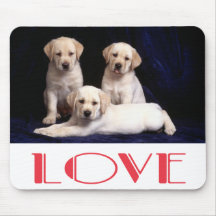 Yellow Labrador Retriever Puppy Dog Love Mouse Pad