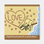 Yellow Labrador Sand Letters Cartoon Magnets