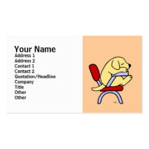 Yellow Labrador Student 2 Cartoon Business Card Template