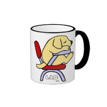 Yellow Labrador Student 2 Cartoon Mugs