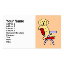 Yellow Labrador Student 3 Cartoon Business Card Template