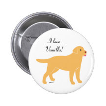 Yellow Labrador with a Little Tongue Pin