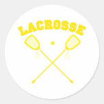 Yellow Lacrosse Logo Stickers