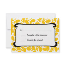 Yellow Leafy Custom Invitation